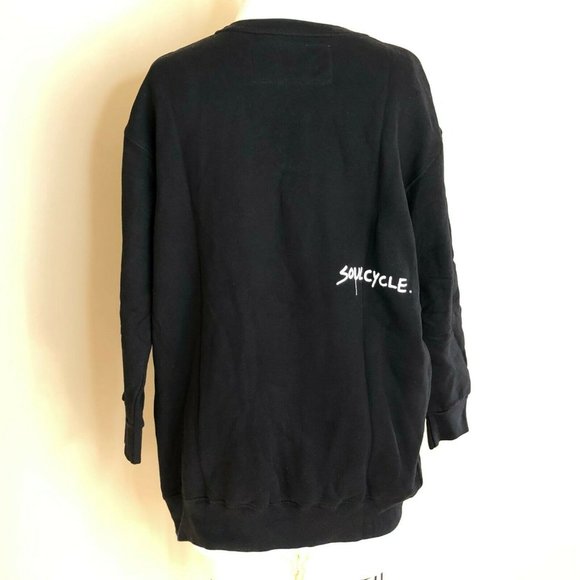 Soul Cycle Gregory Siff Womens Small Black Warrior Graphic Zipper Sweatshirt Top - Picture 5 of 12